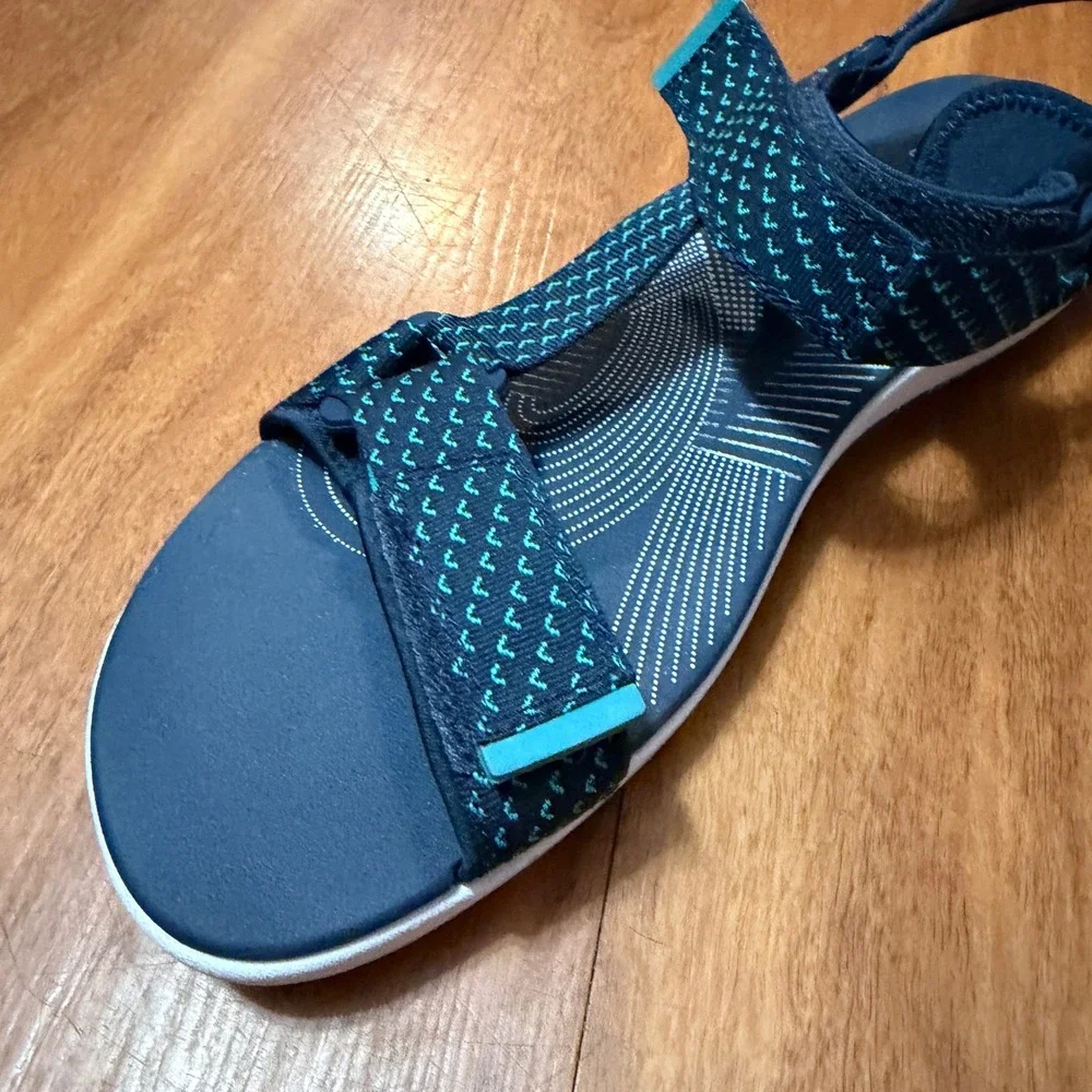 Clarks Sandals Womens 11M Navy Arla Glison Cloudsteppers Strappy Sporty 26126598